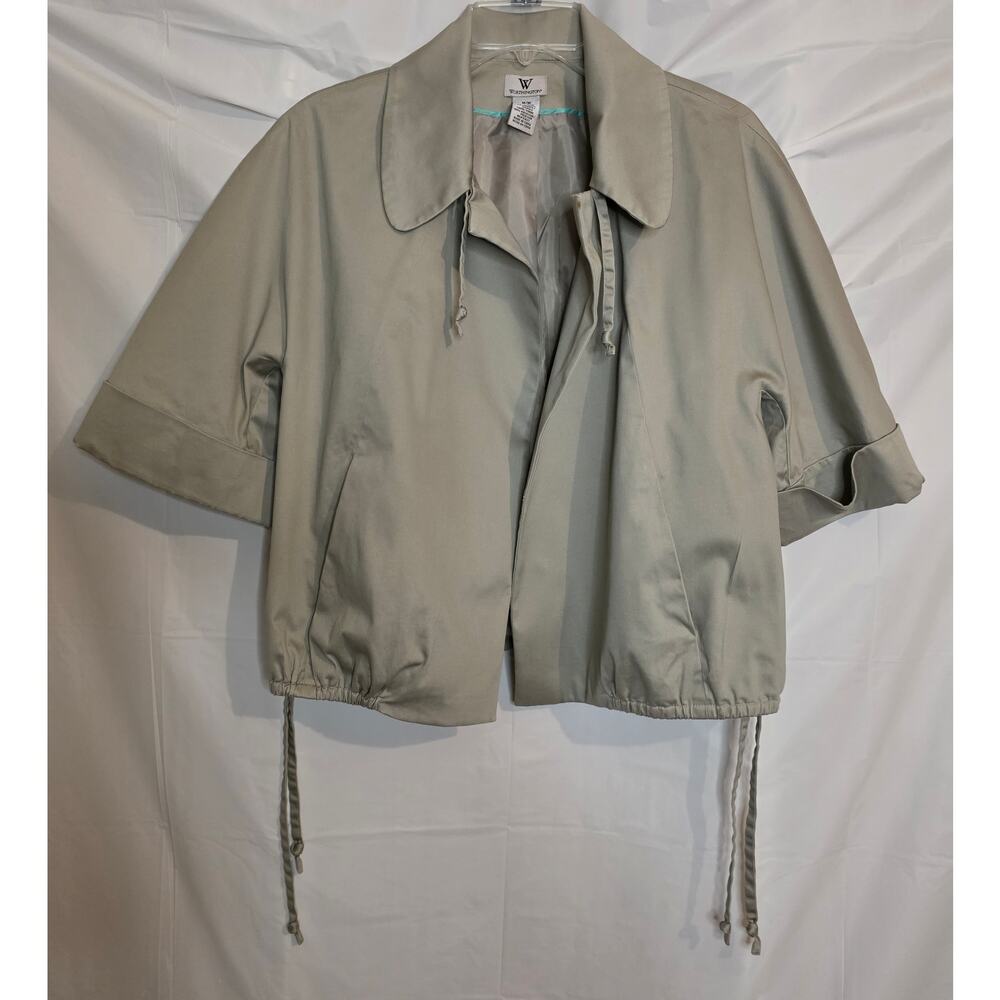 Worthington Blazer Jacket Women's Size M Taupe Open Front Fully Lined Short